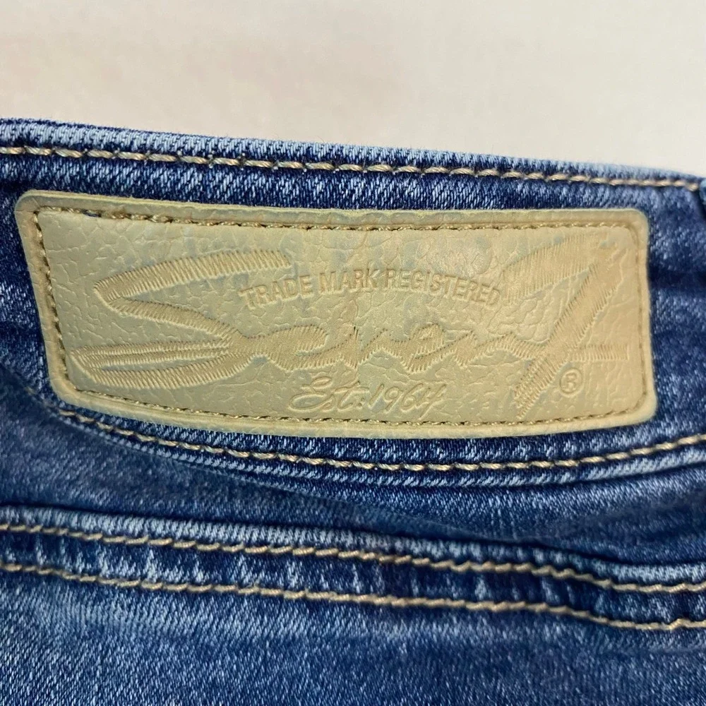 Seven7 Distressed Jeans‎ Womens Slim Straight Leg Medium Wash Denim Size 10 EUC
